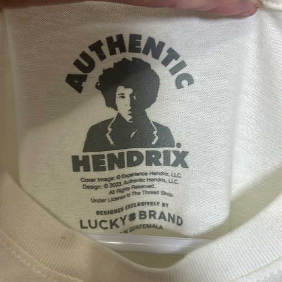 Lucky Brand Authentic Jimi Hendrix Graphic Tee shirt size medium cream crew neck - Picture 3 of 5